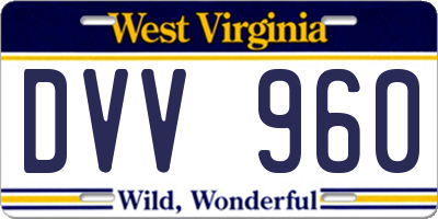 WV license plate DVV960