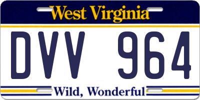 WV license plate DVV964
