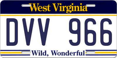 WV license plate DVV966