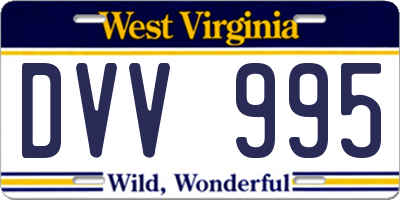 WV license plate DVV995