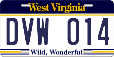 WV license plate DVW014