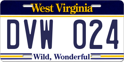 WV license plate DVW024