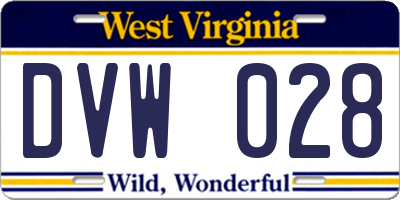 WV license plate DVW028