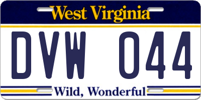 WV license plate DVW044