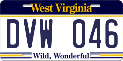 WV license plate DVW046