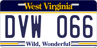 WV license plate DVW066