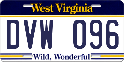 WV license plate DVW096