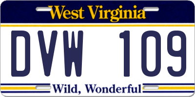 WV license plate DVW109