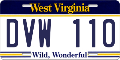 WV license plate DVW110
