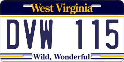 WV license plate DVW115