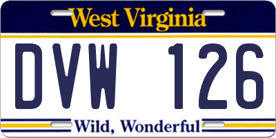 WV license plate DVW126