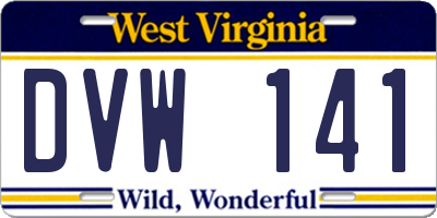 WV license plate DVW141