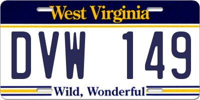 WV license plate DVW149