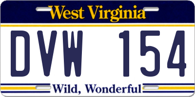 WV license plate DVW154