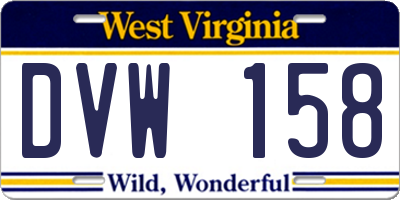 WV license plate DVW158