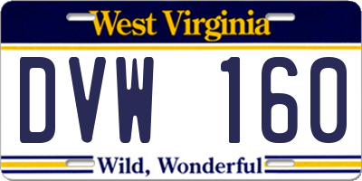 WV license plate DVW160