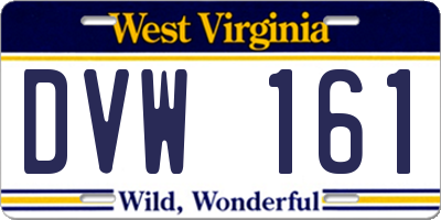 WV license plate DVW161