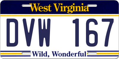 WV license plate DVW167