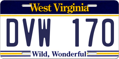 WV license plate DVW170