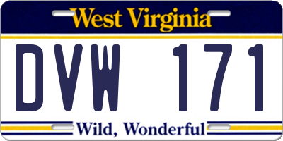 WV license plate DVW171