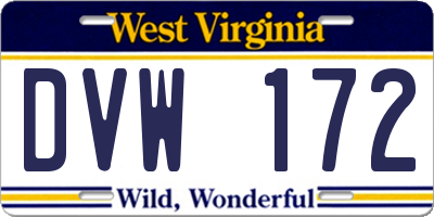WV license plate DVW172