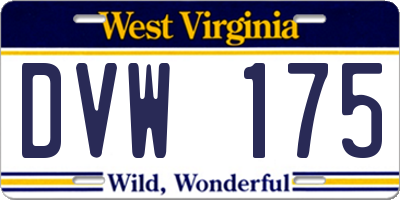 WV license plate DVW175