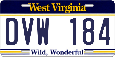 WV license plate DVW184