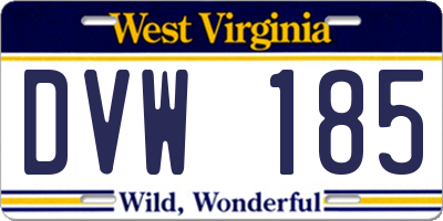 WV license plate DVW185