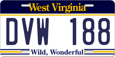 WV license plate DVW188
