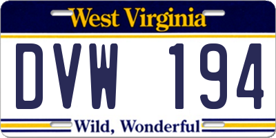 WV license plate DVW194