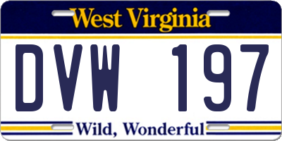 WV license plate DVW197