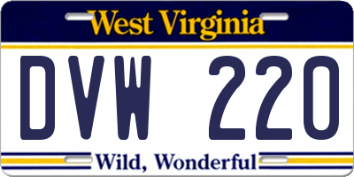 WV license plate DVW220