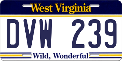 WV license plate DVW239