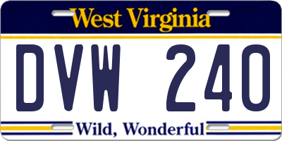 WV license plate DVW240