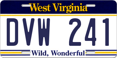 WV license plate DVW241