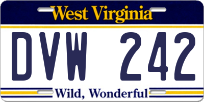 WV license plate DVW242