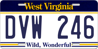 WV license plate DVW246