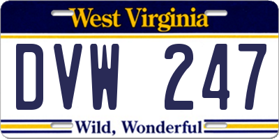WV license plate DVW247