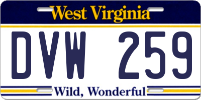 WV license plate DVW259