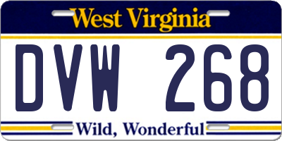 WV license plate DVW268