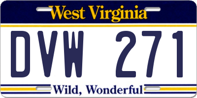 WV license plate DVW271