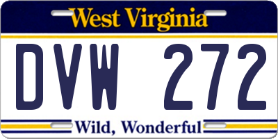 WV license plate DVW272