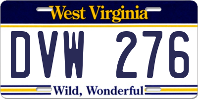 WV license plate DVW276