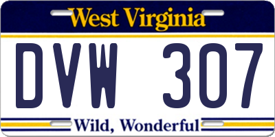 WV license plate DVW307