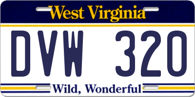 WV license plate DVW320