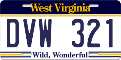 WV license plate DVW321
