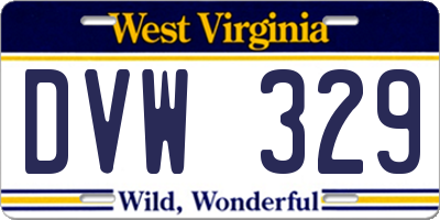 WV license plate DVW329