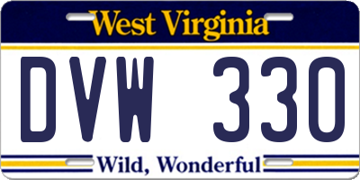 WV license plate DVW330