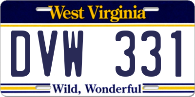 WV license plate DVW331