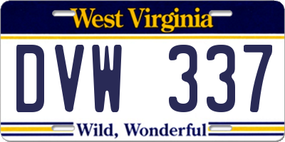 WV license plate DVW337
